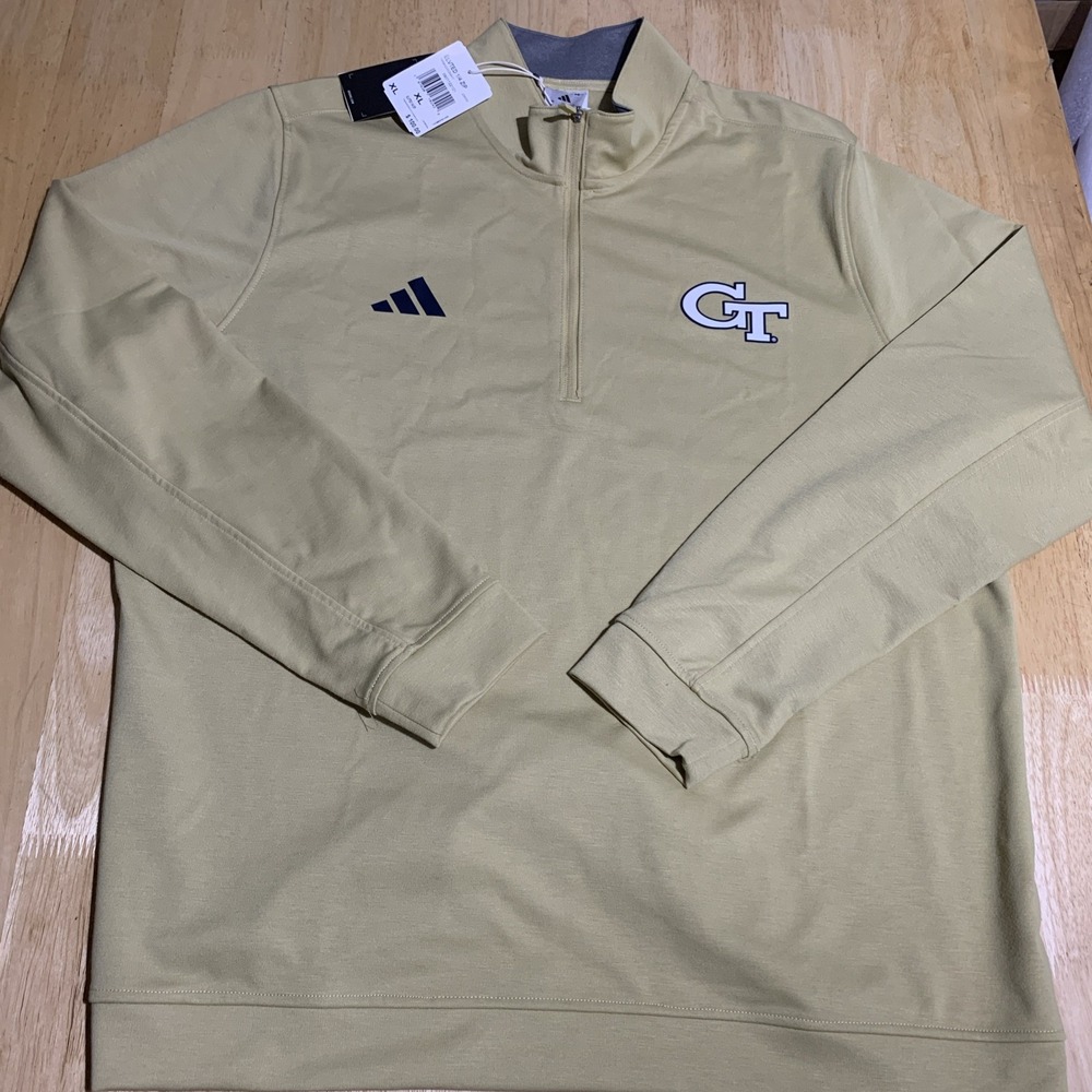 Adidas Georgia Tech Yellow Jackets Elevated 1/4 Zip Pullover Gold Men's XL
